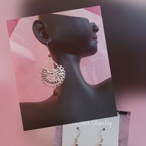 Elegant Silver and Brown Dangle Earrings